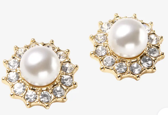 Cute white royal earrings